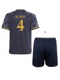 Real Madrid David Alaba #4 Replika Borta Kläder Barn 2023-24 Kortärmad (+ byxor)